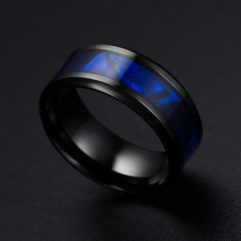 Blue Shell Titanium Steel Ring