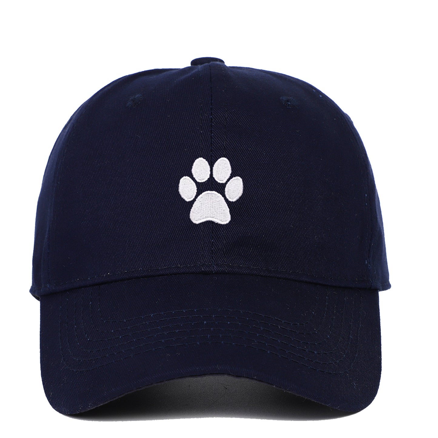 Cotton Soft Top Dog's Paw Embroidered Baseball Cap