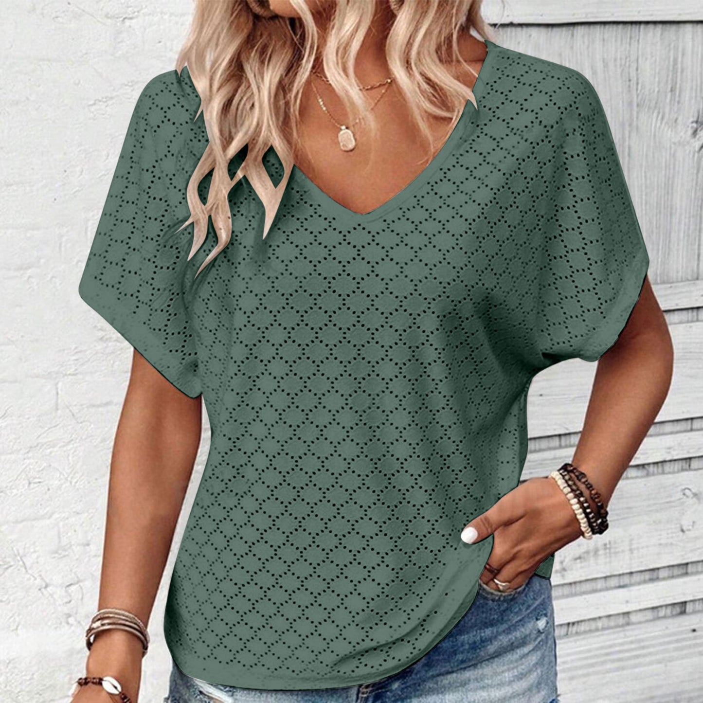 Hollow Jacquard Top