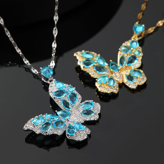 Zircon Butterfly Necklace