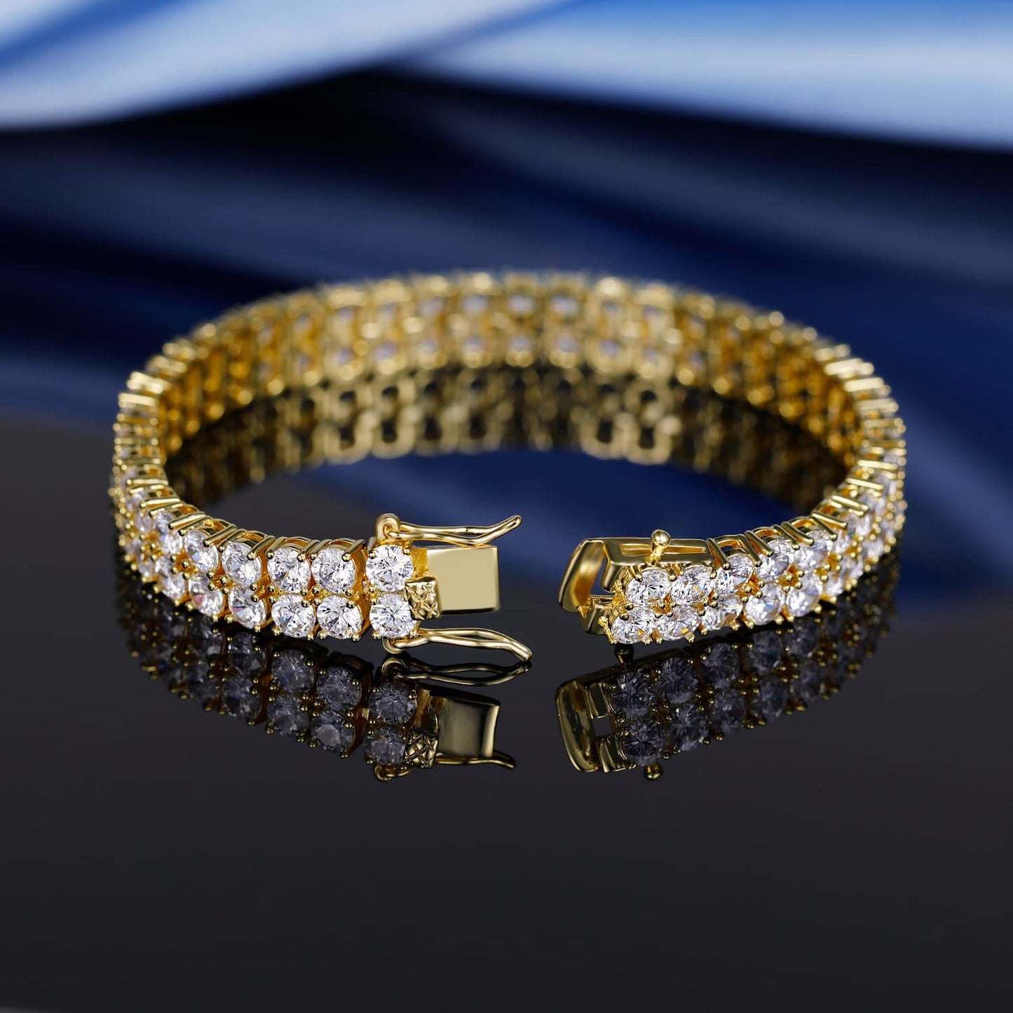 Inlaid Zircon Tennis Bracelet Double Row