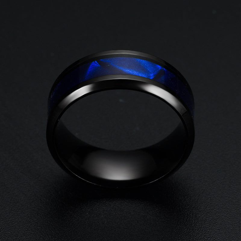 Blue Shell Titanium Steel Ring