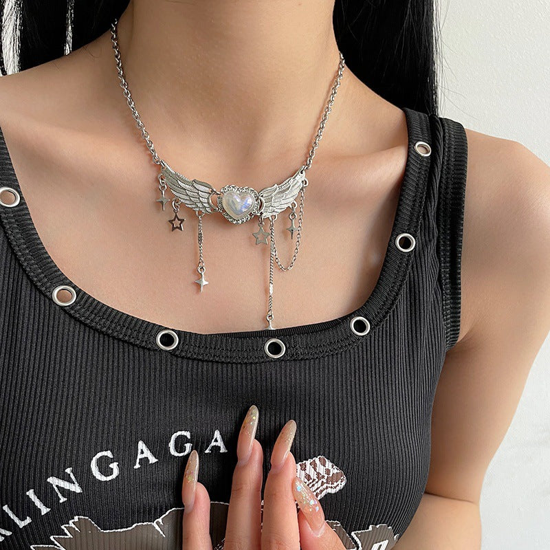 Heart Wings Tassel Necklace