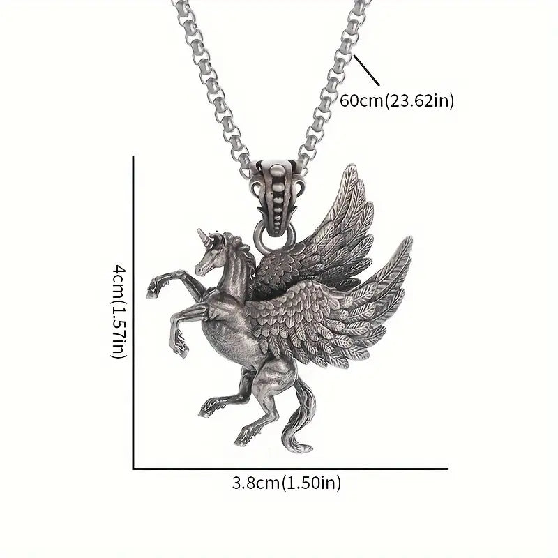 Pegasus Winged Unicorn Necklace.