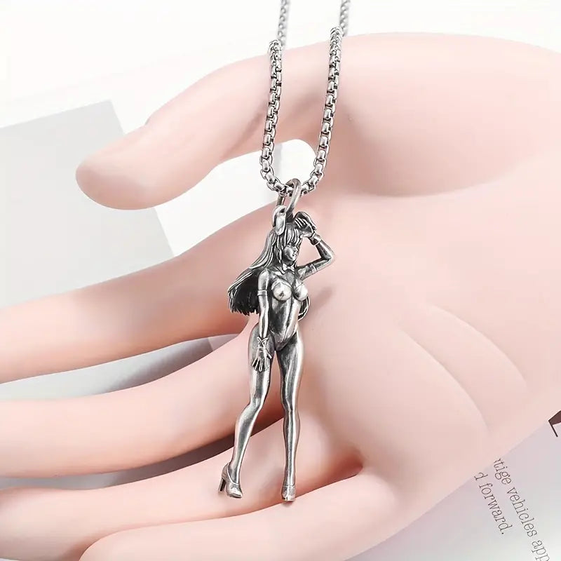 Sexy Bunny Girl Pendant Necklace.