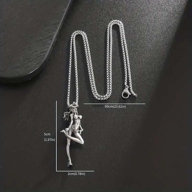 Sexy Cowgirl Pendant Necklace.