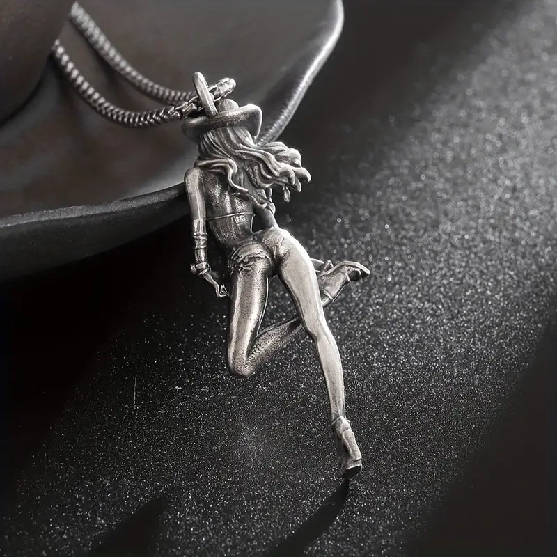 Sexy Cowgirl Pendant Necklace.