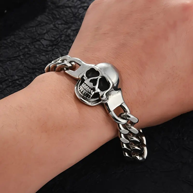 Titanium Steel Skull Bracelet.