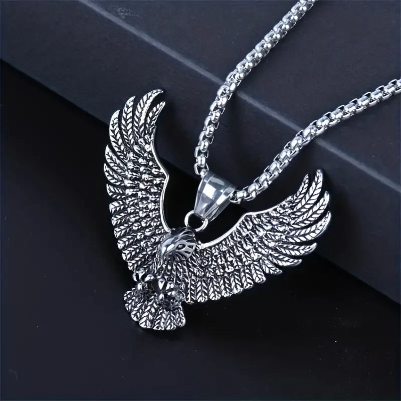 Stainless Steel Eagle Pendant Necklace.