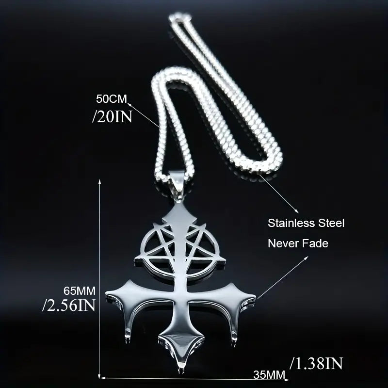 Stainless Steel Pentagram Necklace.