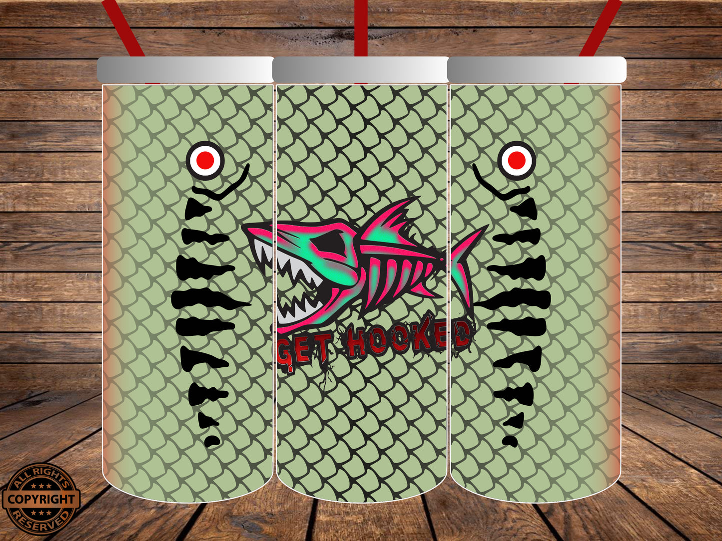 Lure Tumbler Wrap. PNG Digital Print file.