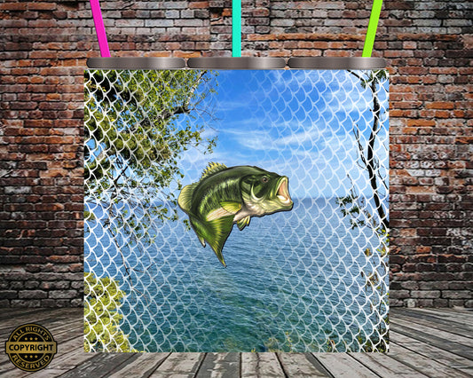 30oz. Bass Lake Tumbler Wrap. PNG Digital Print file.