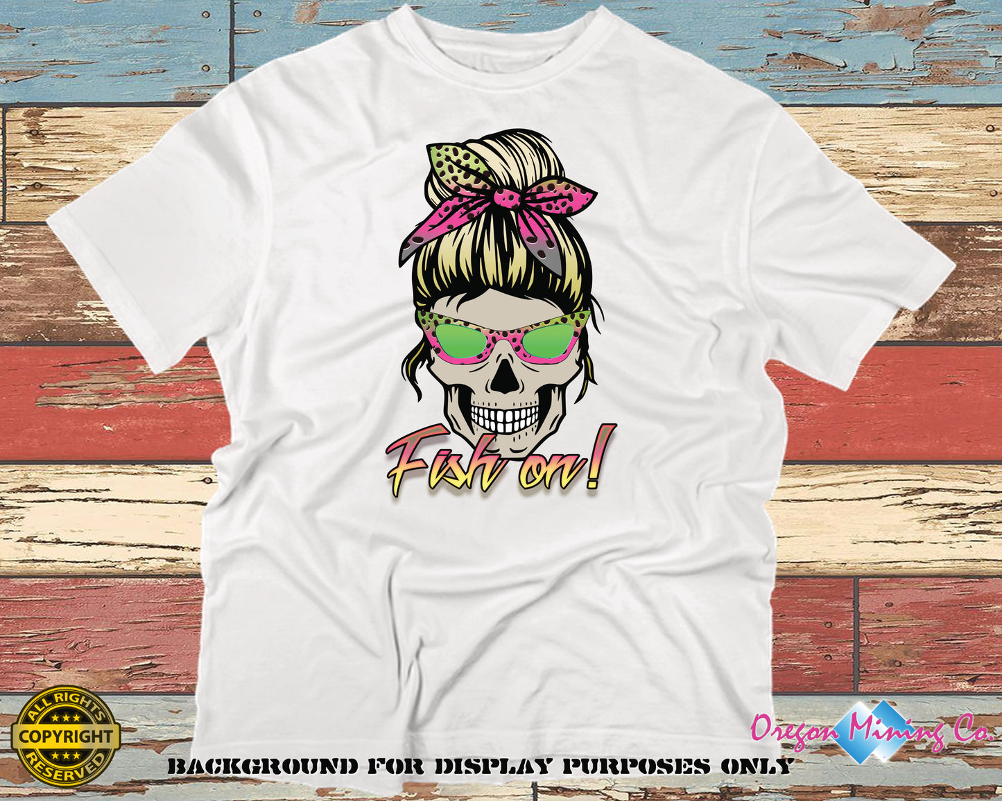 Fish on Girl Skull. PNG Digital Print file.