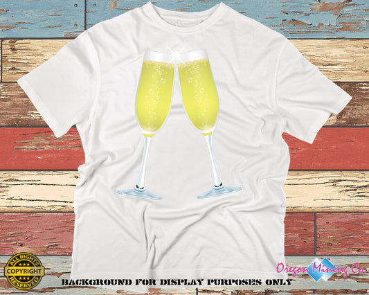 Champagne Glasses. PNG Digital Print file.