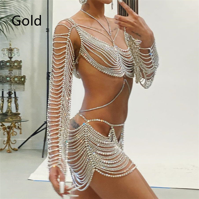 Multilayer Rhinestone Body Chain