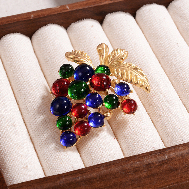 Colorful Grape Shape Brooch