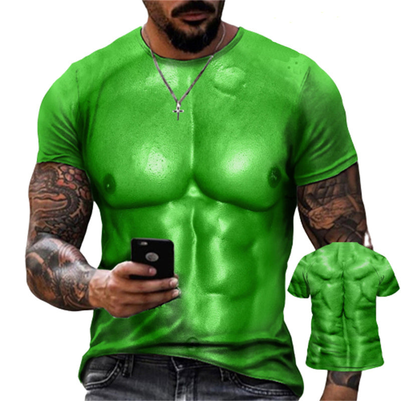 Muscular Man 3D Digital Print T-shirt