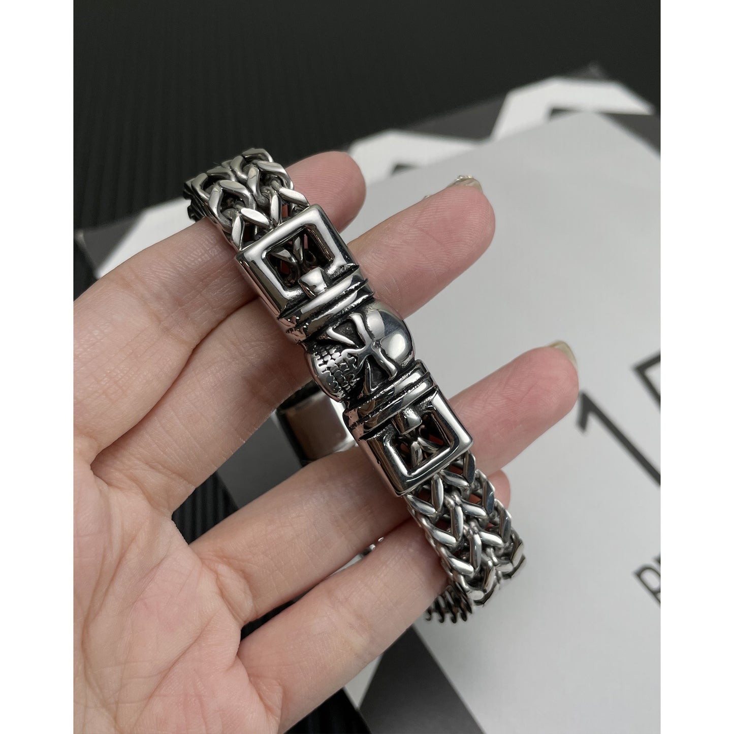 Titanium Steel Skull Bracelet