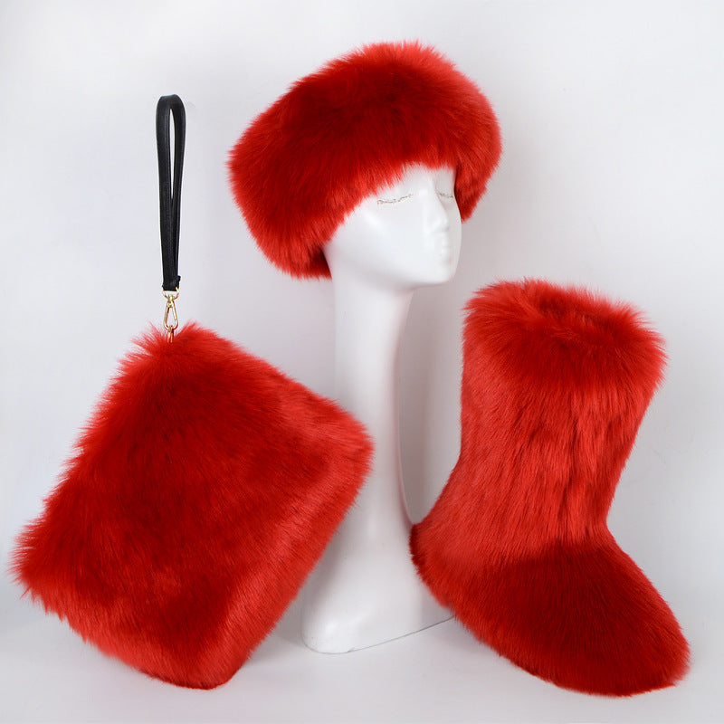 Fur Plus Size Imitation Fox Fur Three-piece Set