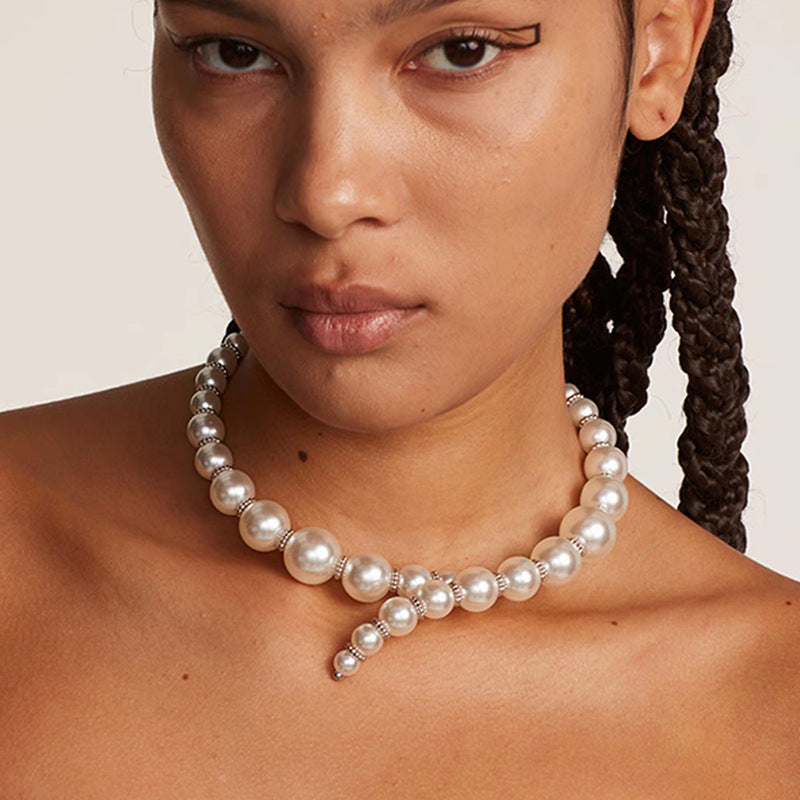 Open Size Pearl Collar Necklace