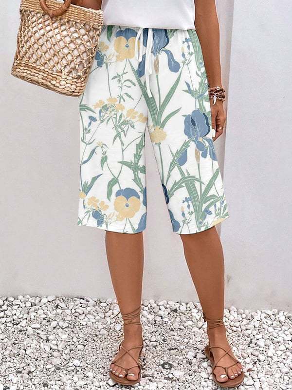 Casual Floral Print Bermuda Shorts