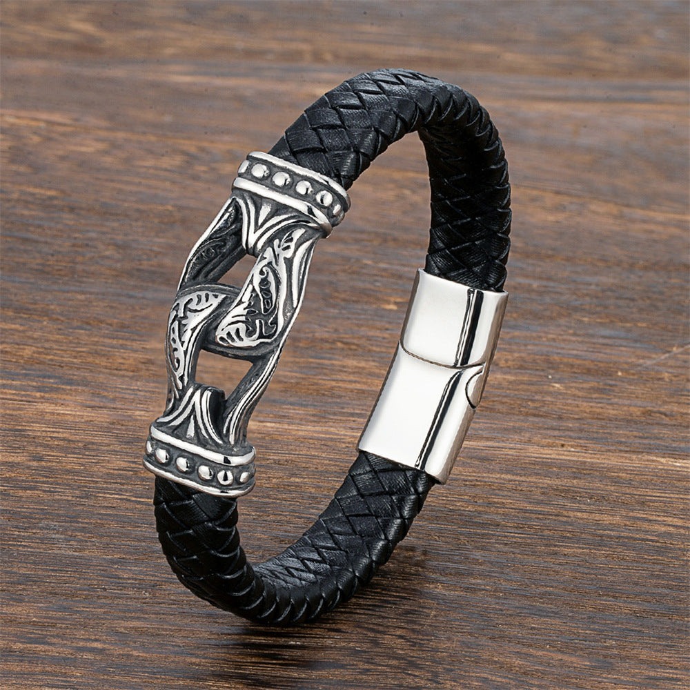 Tibetan Stirrup Authentic Leather Weave Bracelet