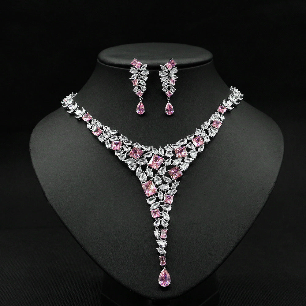 Colorful Zircon Necklace Set