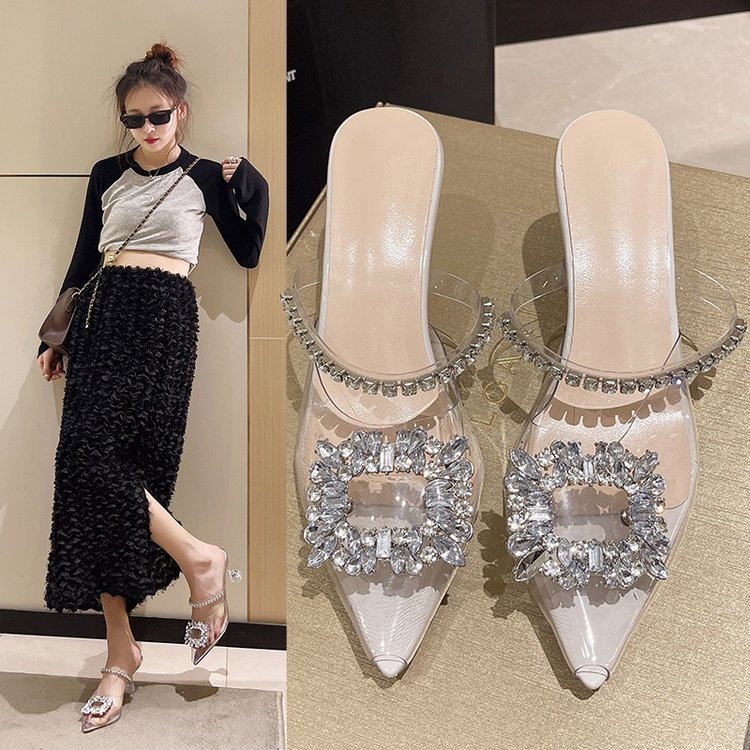 Rhinestone Pointed Toe Fashion Sandals