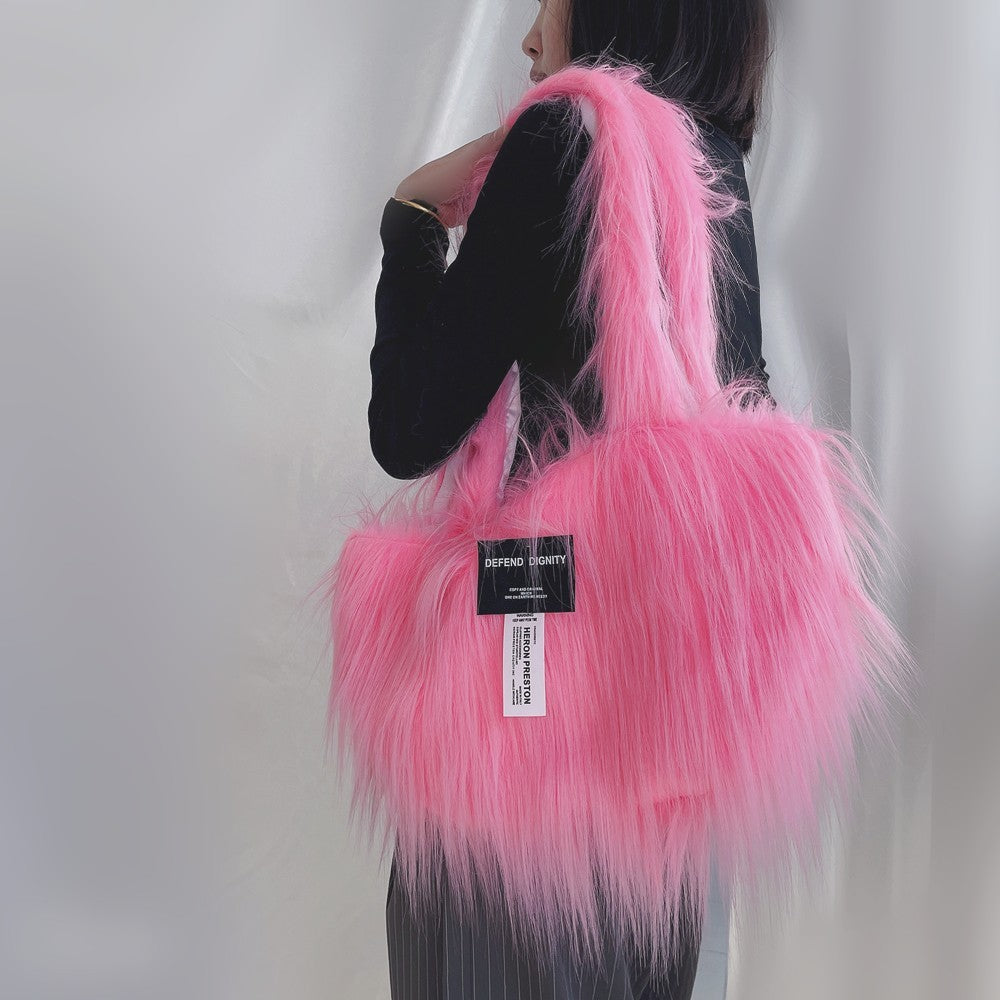 Furry Long Hair Large Capacity Shoulder Bag