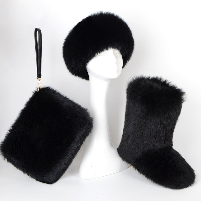 Fur Plus Size Imitation Fox Fur Three-piece Set