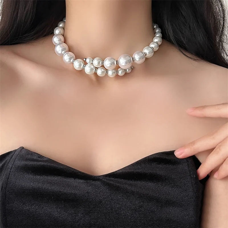 Open Size Pearl Collar Necklace