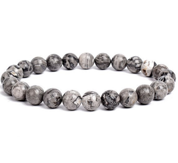 Unisex 8mm Agate Beads Bracelet