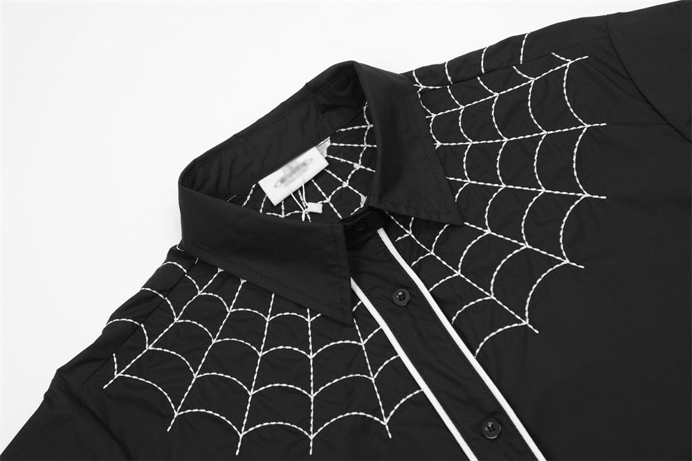 Men's Spider Web Short-sleeved Shirt