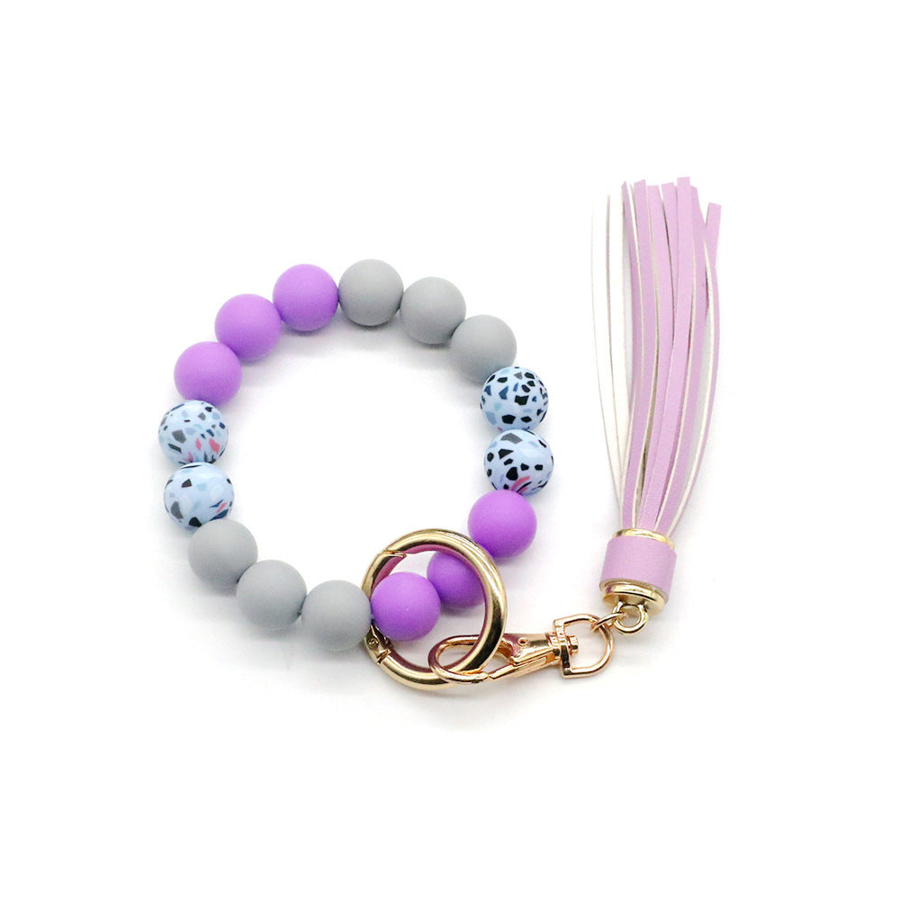 Silicone Beads Bracelet Keychain