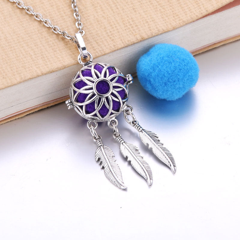 Mexico Chime Essential Oil Diffuser Hollow Pendant Necklace