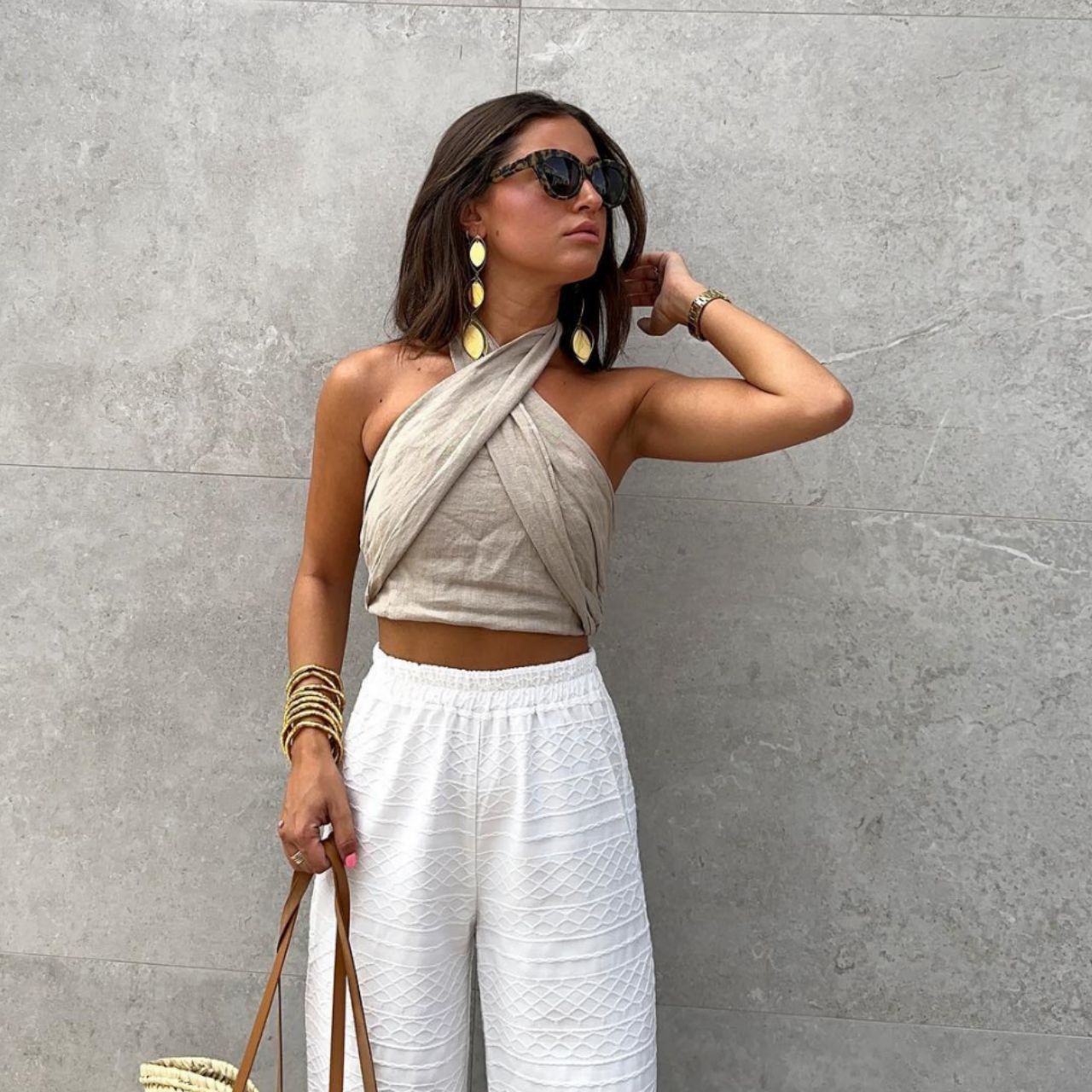 Fashion Halter Linen Vest Top