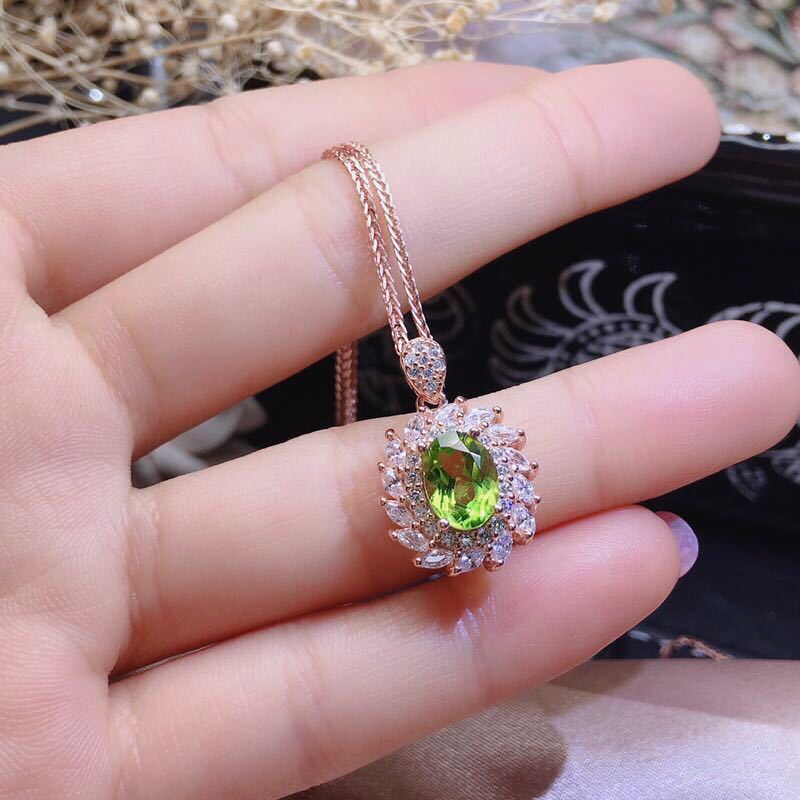 S925 Silver Gilded Peridot Set