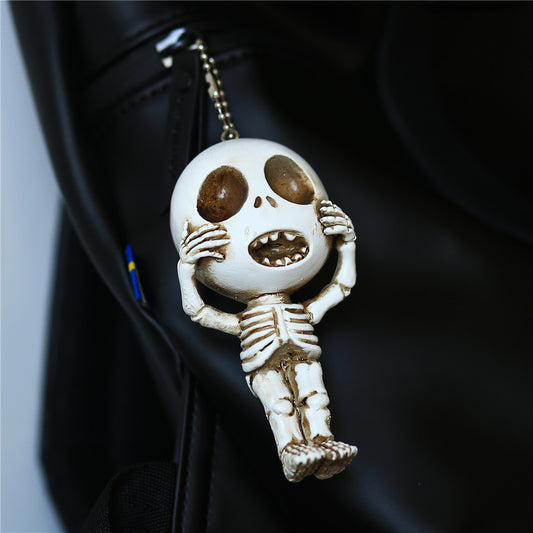 Cute Skull Doll Resin Keychain