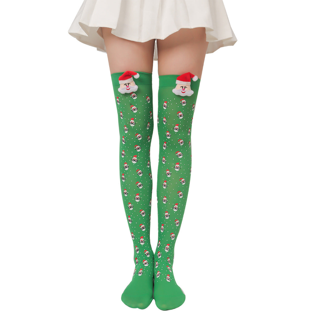 Christmas Plush Doll Knee Socks Bow Stockings