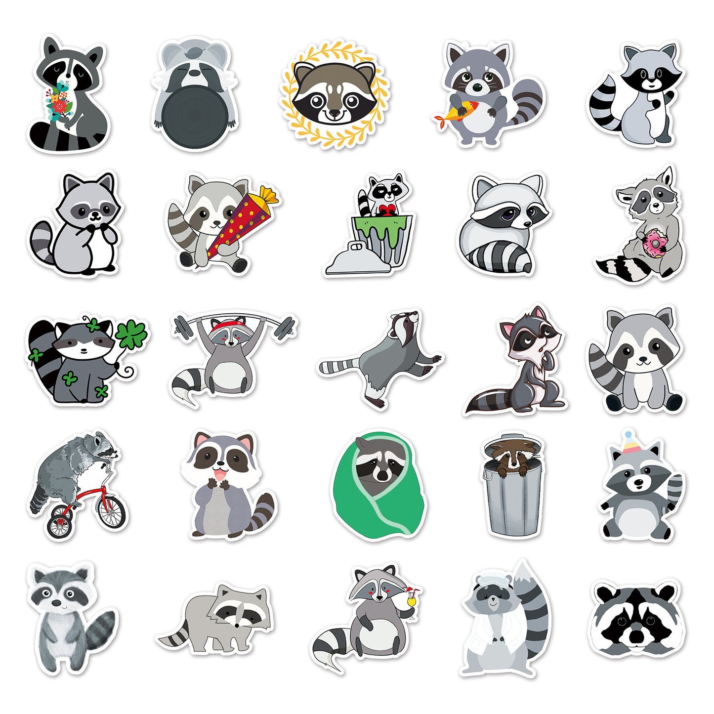 Raccoon Waterproof Stickers