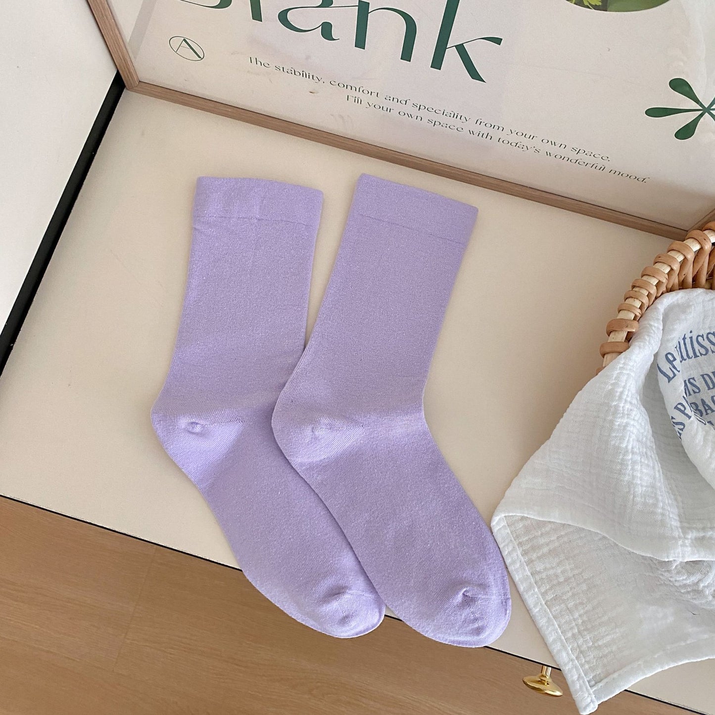 Pure Cotton Mid-calf Length Socks