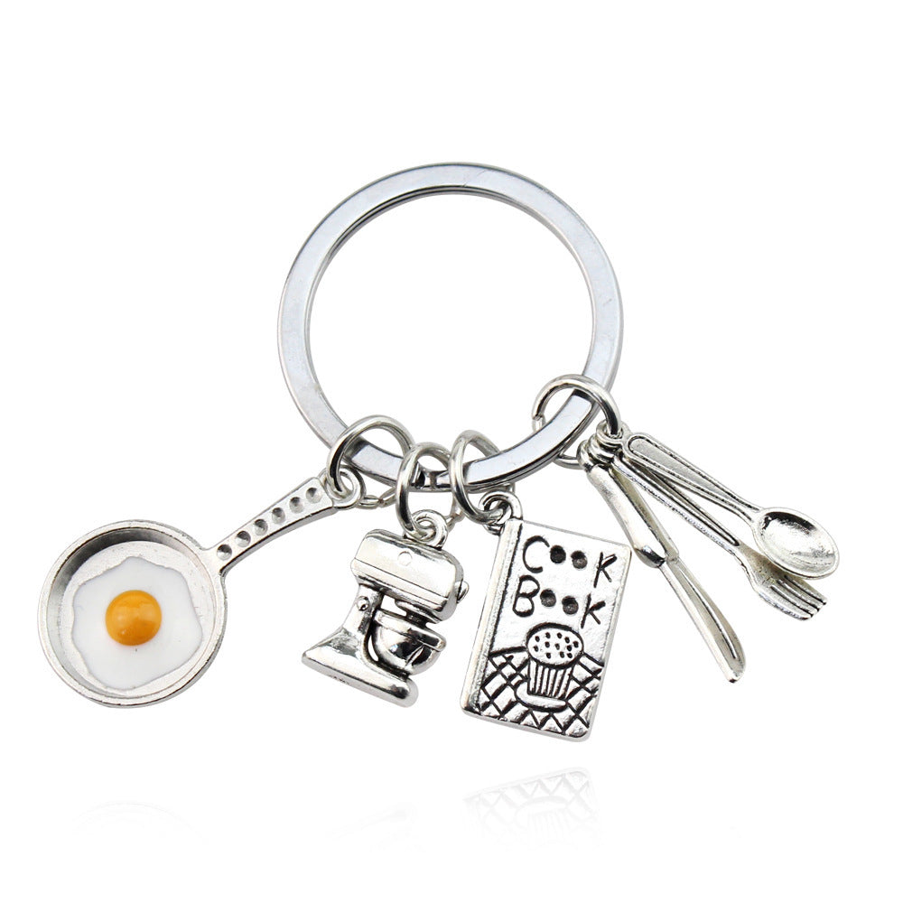 Pan Fried Egg Cook Keychain