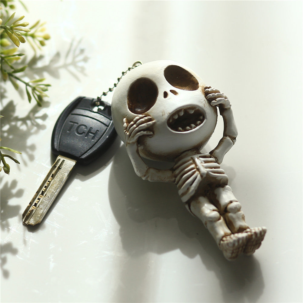 Cute Skull Doll Resin Keychain