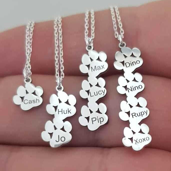 Stainless Steel Pet Paw Necklace