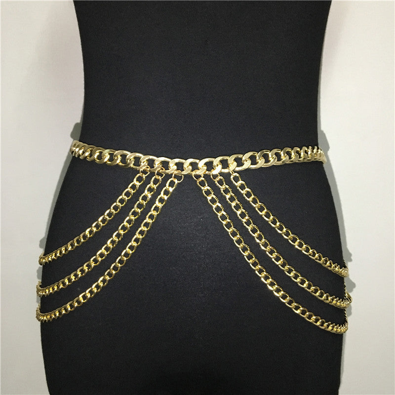 Metal Multilayer Waist Chain