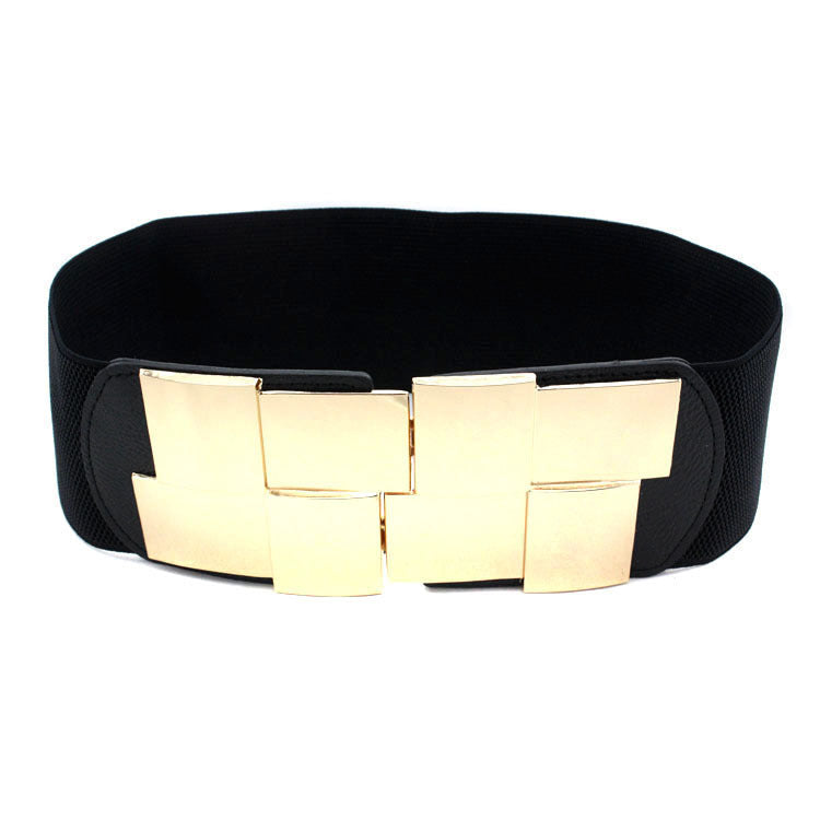 Metal Buckle Elastic Waistband Belt