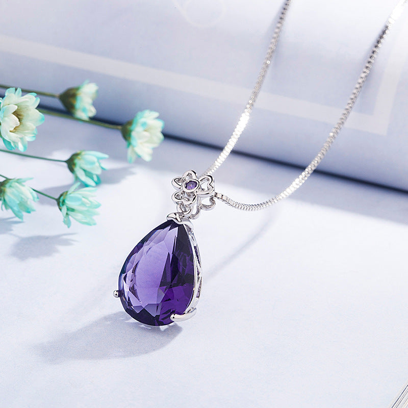 Drop-shaped Amethyst Necklace