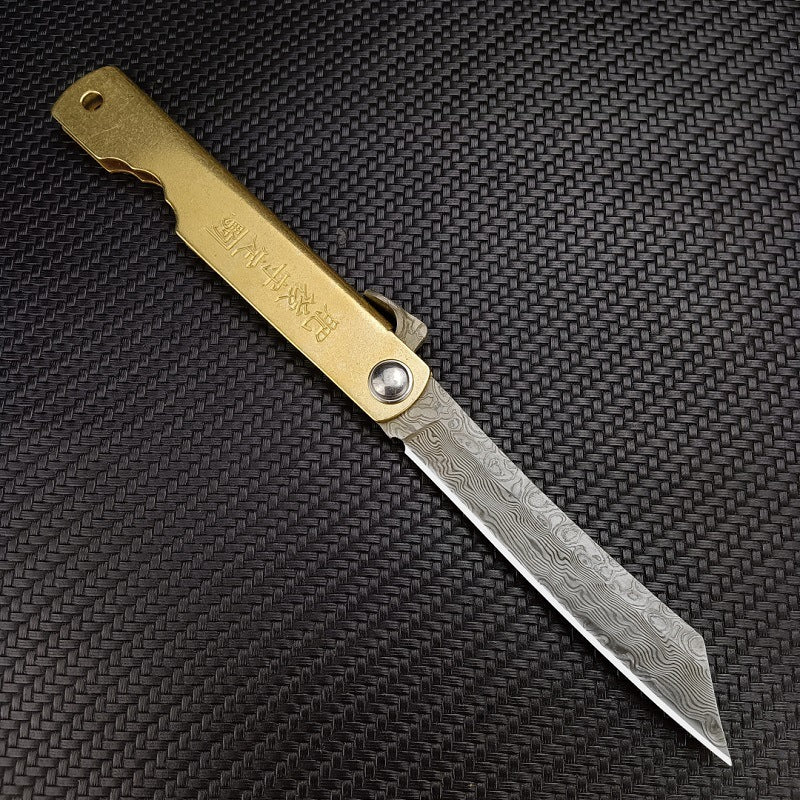 Mini Self Defense Damascus Folding Knife