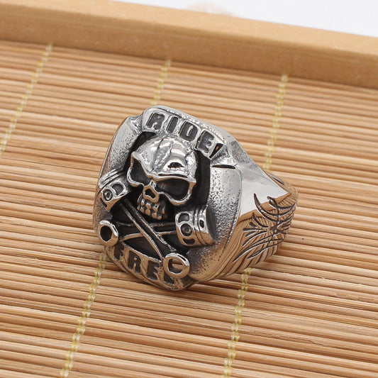 Motorcycle Skull Titanium Steel Ring