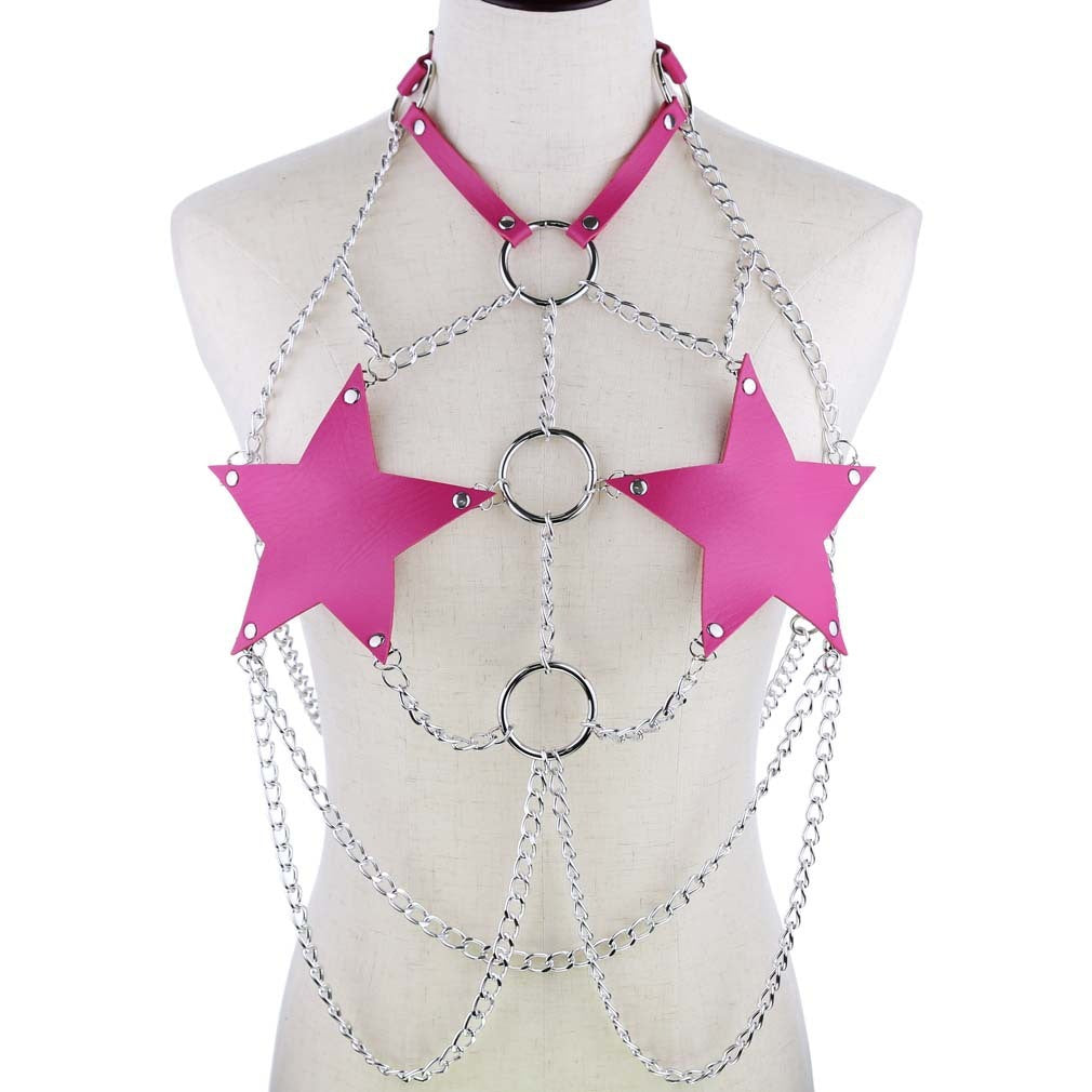 Leather Star Body Chain